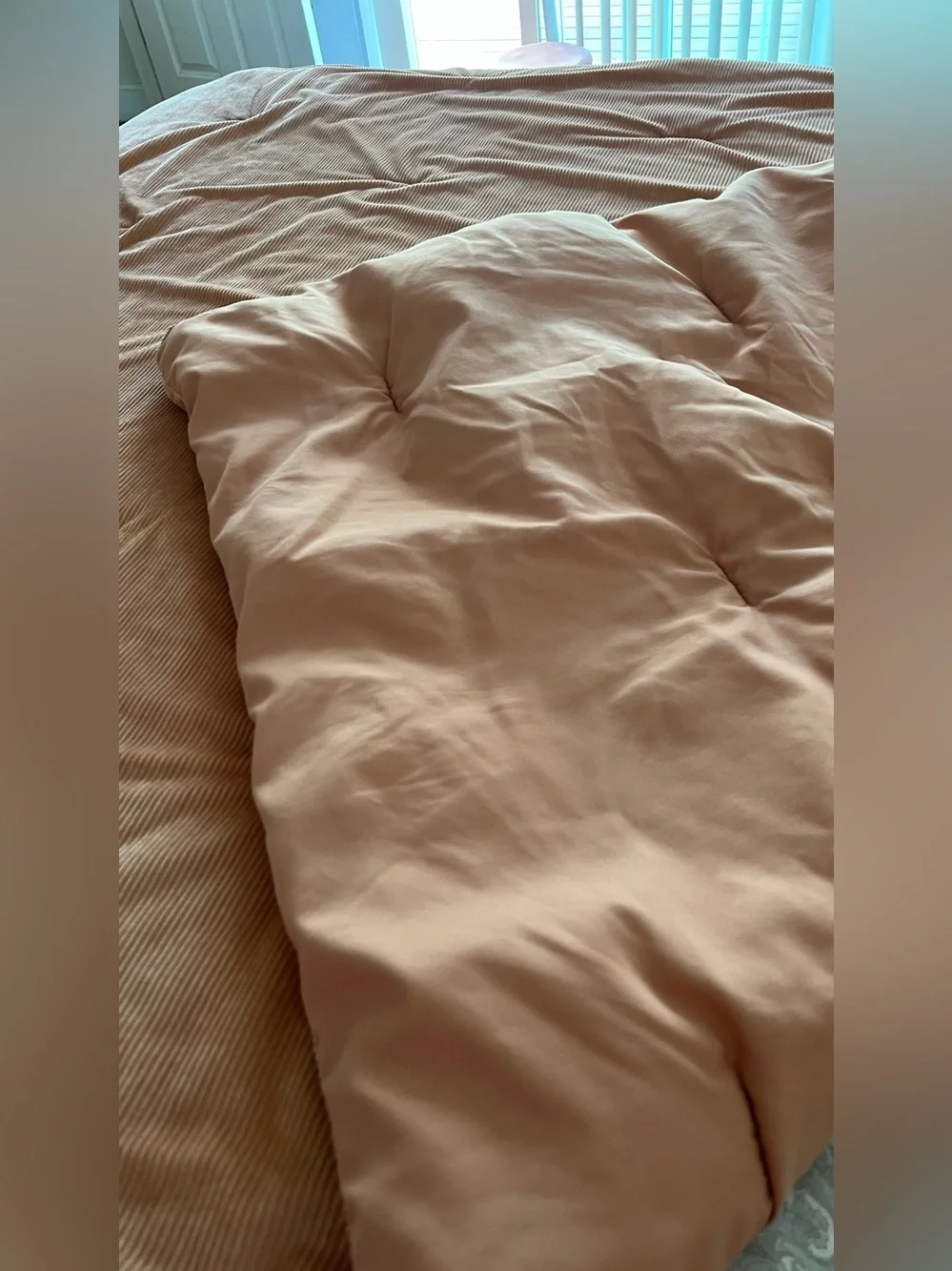 Room essentials peachy color Soft Ribbed Copper Duvet Cover 66x94 Inches  Twin